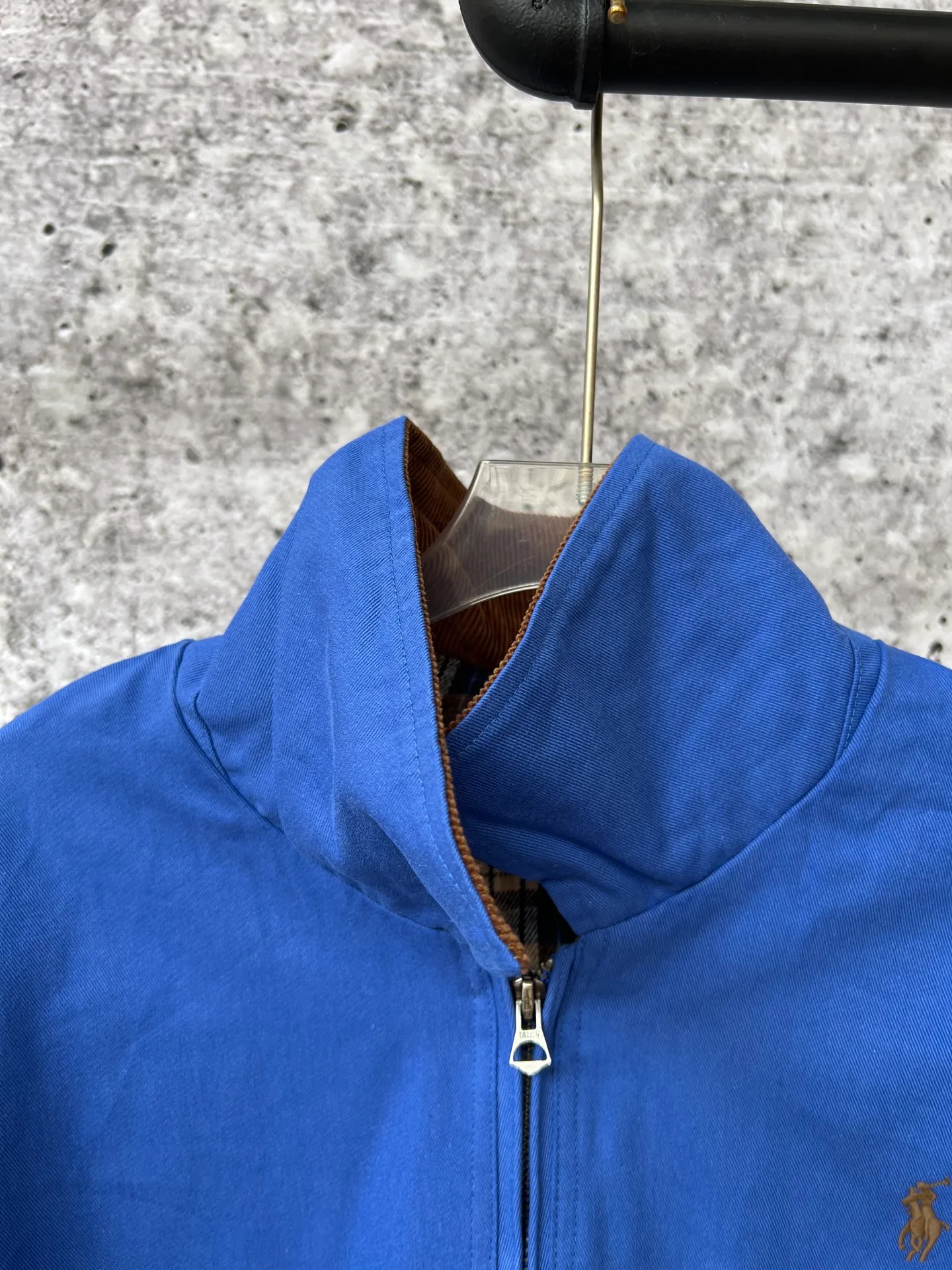 P310 Ralph Lauren women's autumn short wide jacket, short wide version with loose bust, elongated upper body effect, lining with plaid fabric, corduroy contrast collar added to the collar to make it more personalized, imported embroidered pony logo, fine workmanship and customized hardware accessories